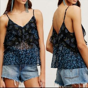 Free People Floral Top Size M